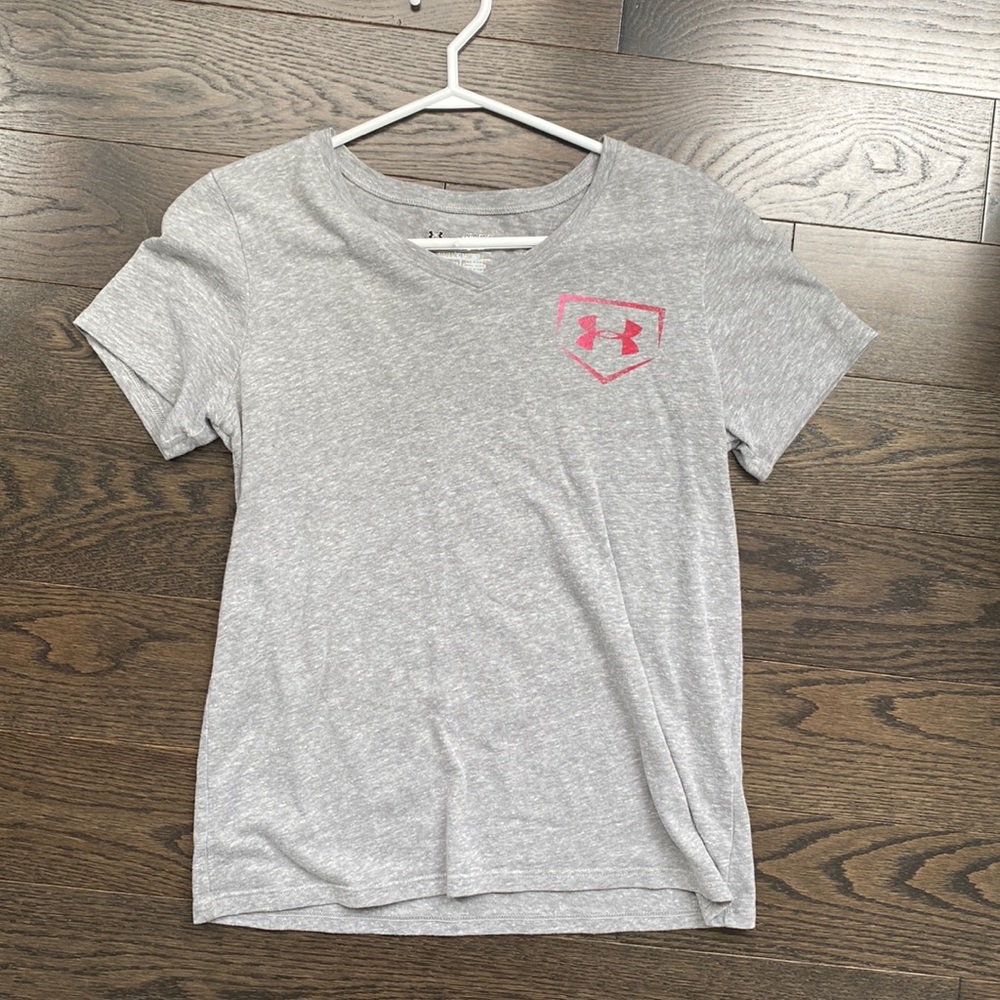 Grey softball T-shirt